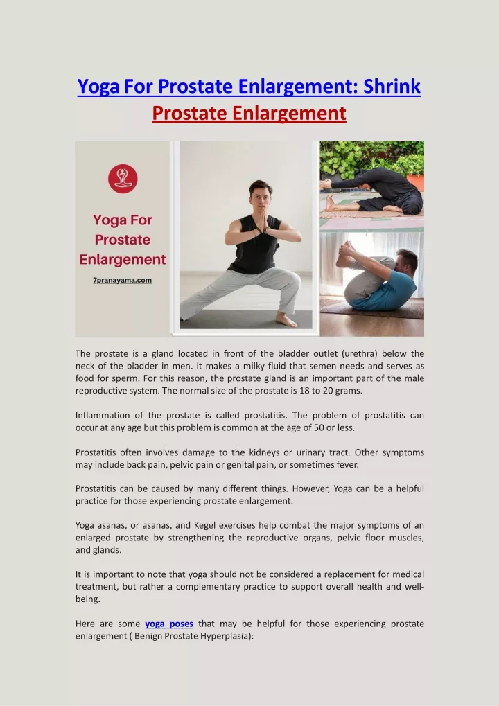 yoga for prostate enlargement shrink prostate enlargement