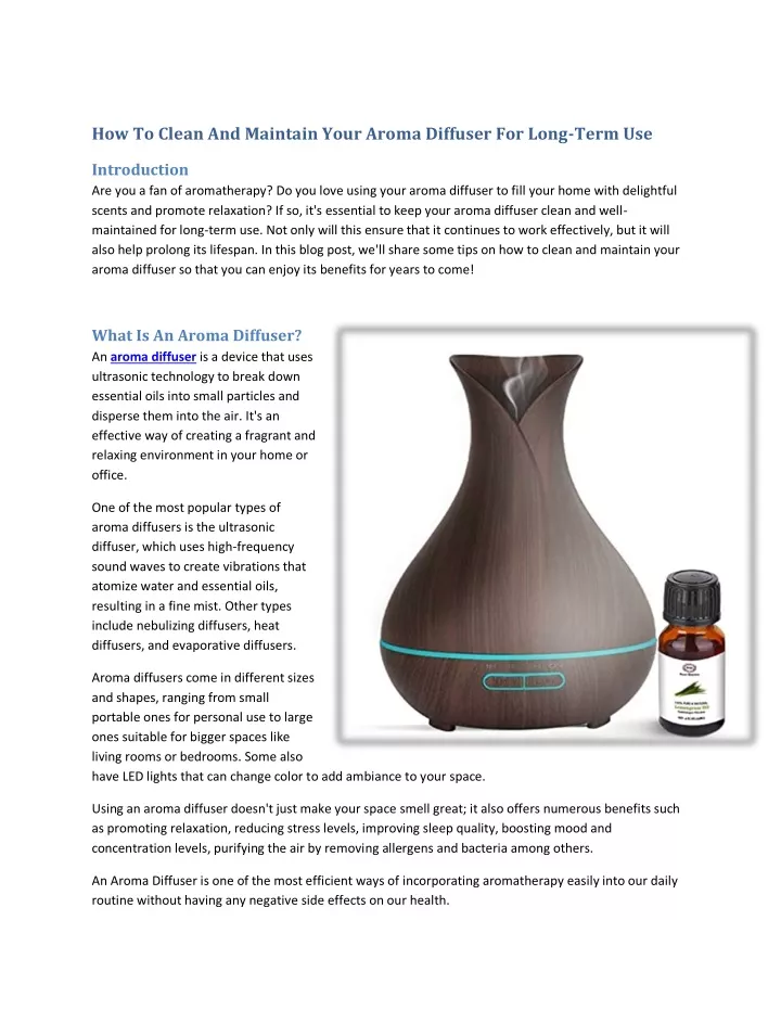 PPT How To Clean And Maintain Your Aroma Diffuser For Long Use