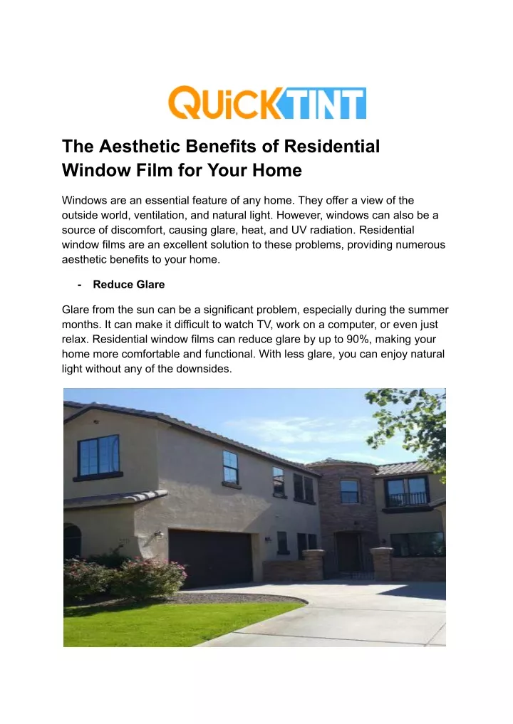 the aesthetic benefits of residential window film