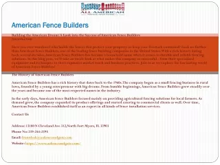 american fence builders