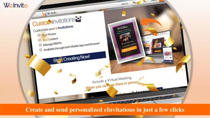 create and send personalized einvitations in just