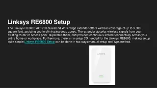 linksys re6800 setup