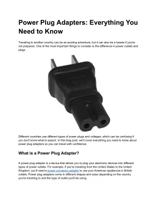 Power Plug Adapters_ Everything You Need to Know