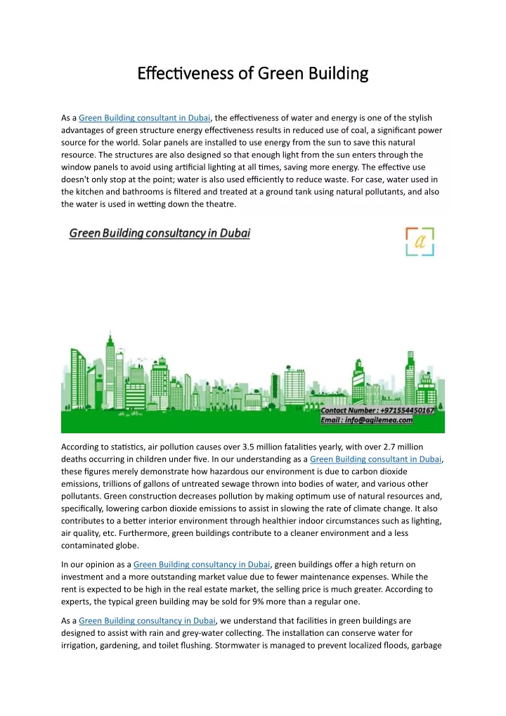 effectiveness of green building effectiveness