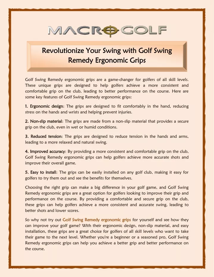 revolutionize your swing with golf swing