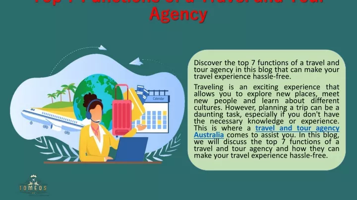 top 7 functions of a travel and tour agency