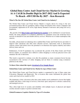 global data centre and cloud service market