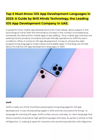 top 5 must know ios app development languages
