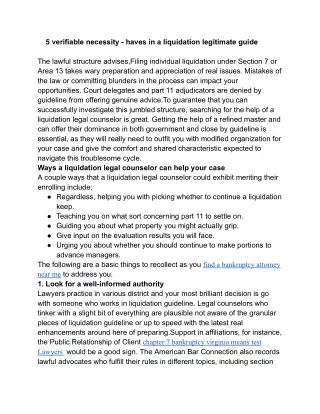 5 verifiable necessity - haves in a liquidation legitimate guide