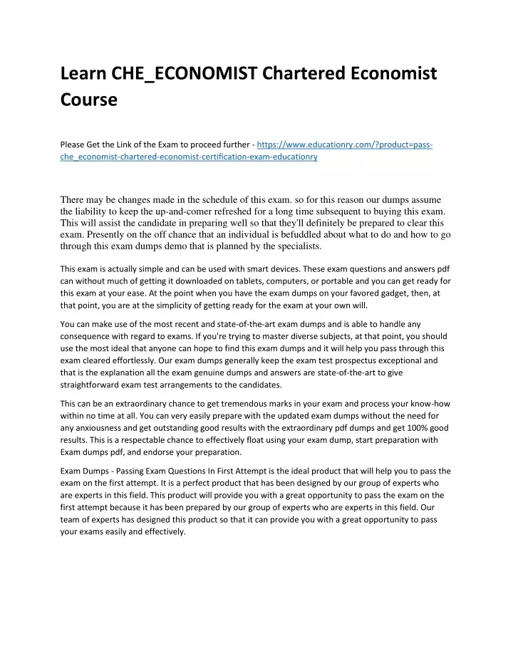 learn che economist chartered economist course