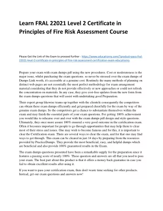 learn fral 22021 level 2 certificate