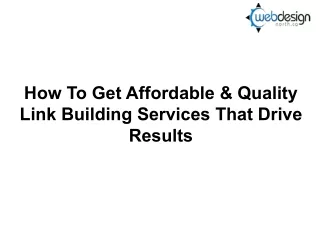 how to get affordable quality link building