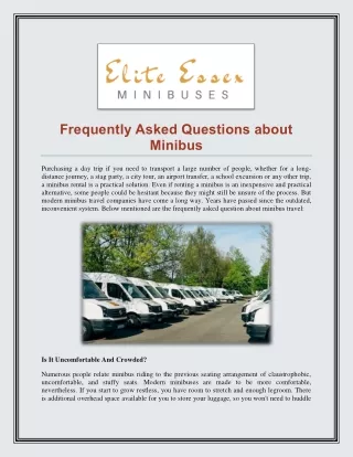 Frequently Asked Questions about Minibus