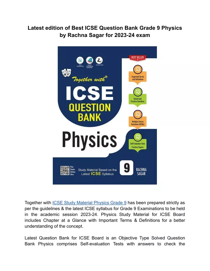 latest edition of best icse question bank grade