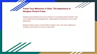 Designer Picture Frame