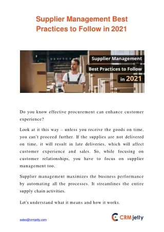 supplier management best practices to follow in 2021