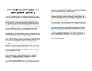 Unlocking Business Success with Management Consulting - Google Docs