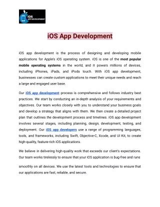 iOS Mobile App Development  |  www.iphoneapp-development.com