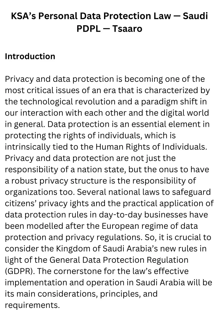 ksa s personal data protection law saudi pdpl