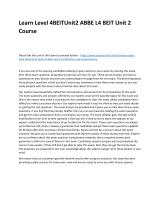 learn level 4beitunit2 abbe l4 beit unit 2 course