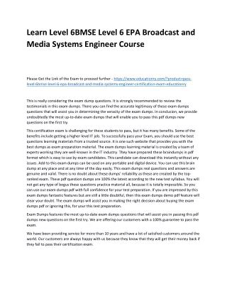 learn level 6bmse level 6 epa broadcast and media