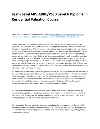 learn level 6rv abbe pssb level 6 diploma