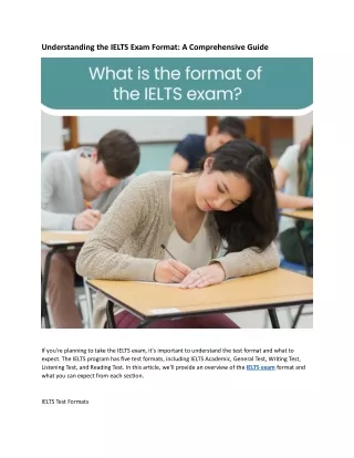 Understanding the IELTS Exam Format A Comprehensive Guide