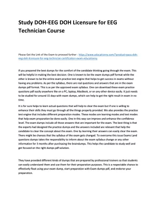 study doh eeg doh licensure for eeg technician