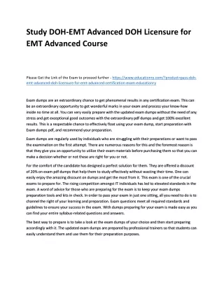study doh emt advanced doh licensure