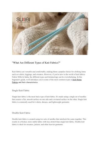 _A Beginner's Guide to Understanding Different Types of Knit Fabrics_