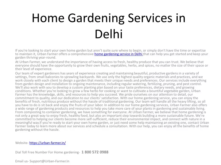 home gardening services in delhi