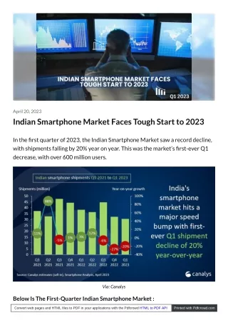 Indian Smartphone Market Faces Tough Start to 2023
