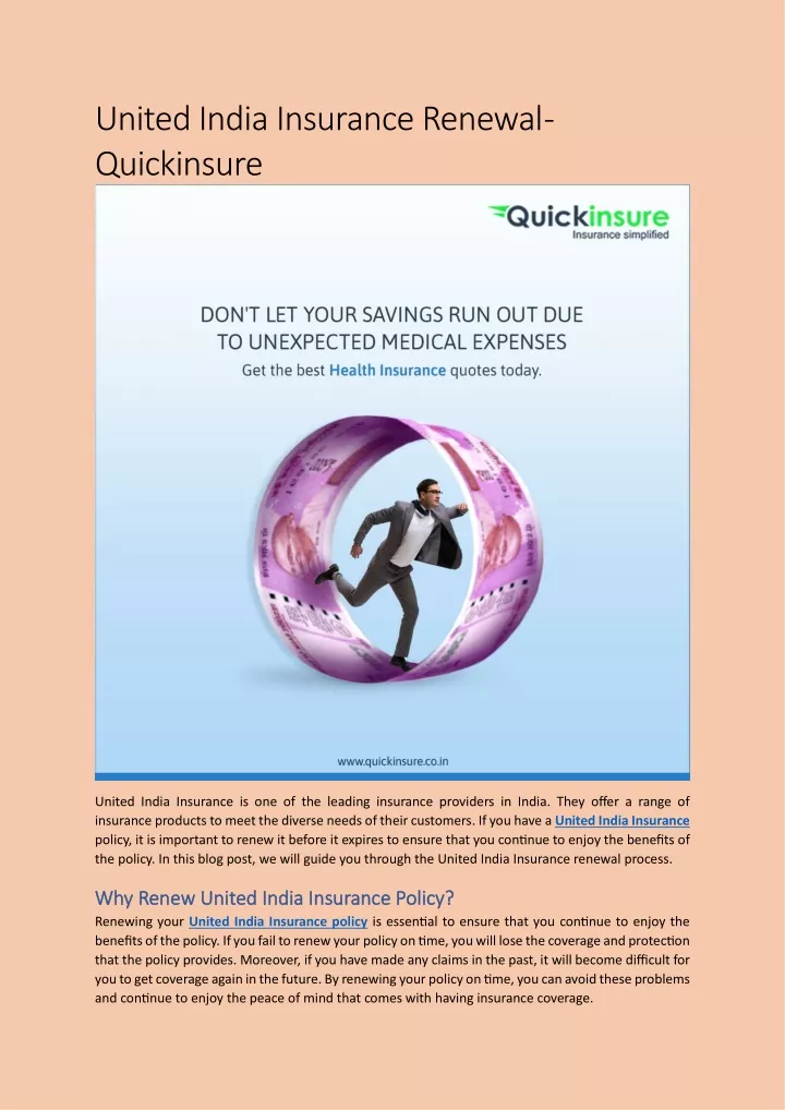 united india insurance renewal quickinsure