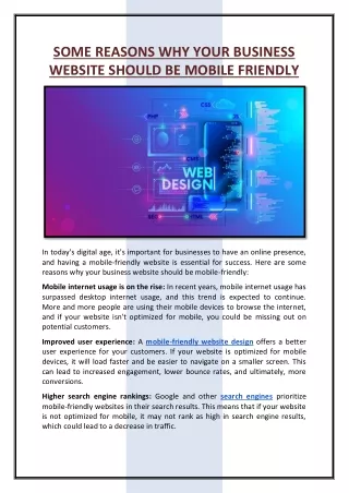 some reasons why your business website should