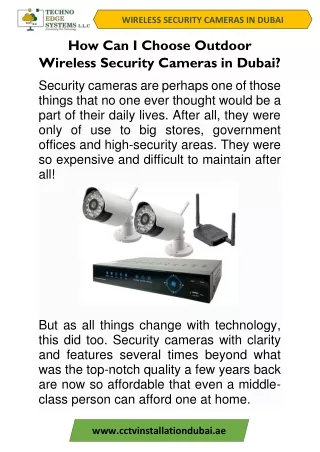 PPT - How Can I Choose Outdoor Wireless Security Cameras in Dubai ...
