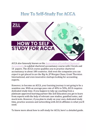 How To Self-Study For ACCA
