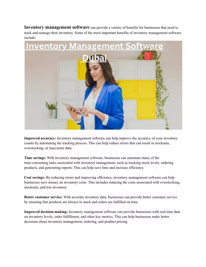 inventory management software can provide