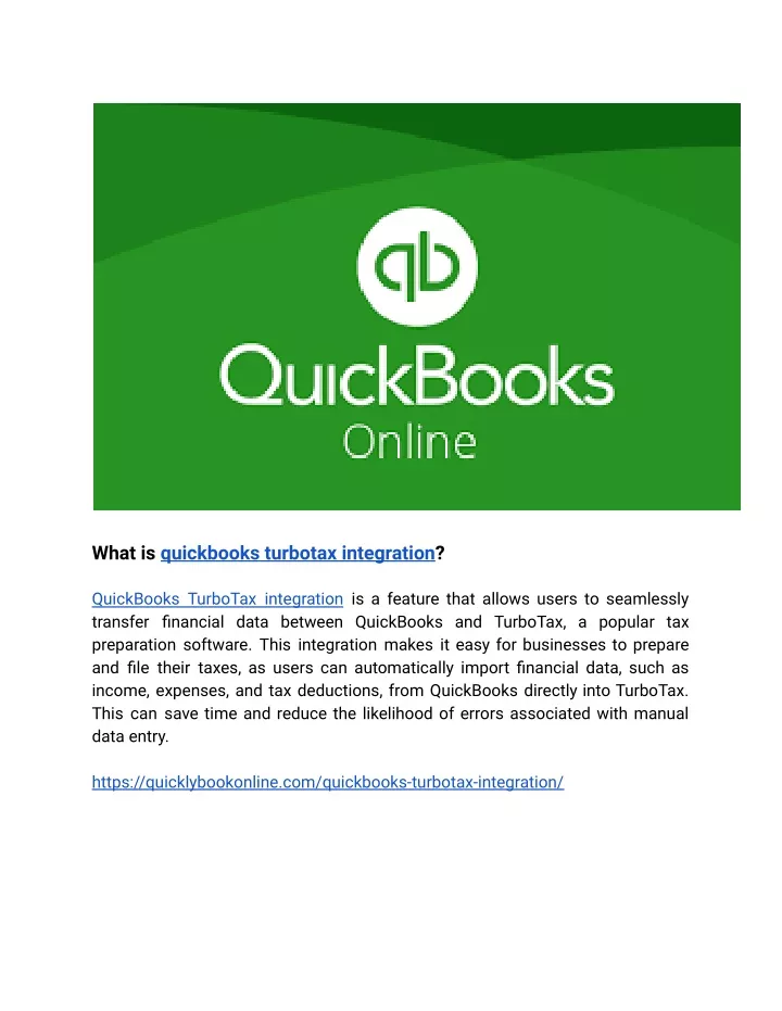 what is quickbooks turbotax integration