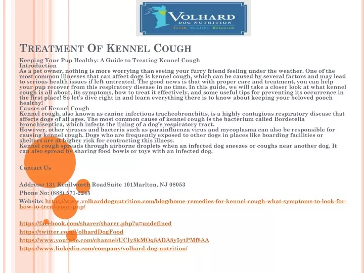 treatment of kennel cough