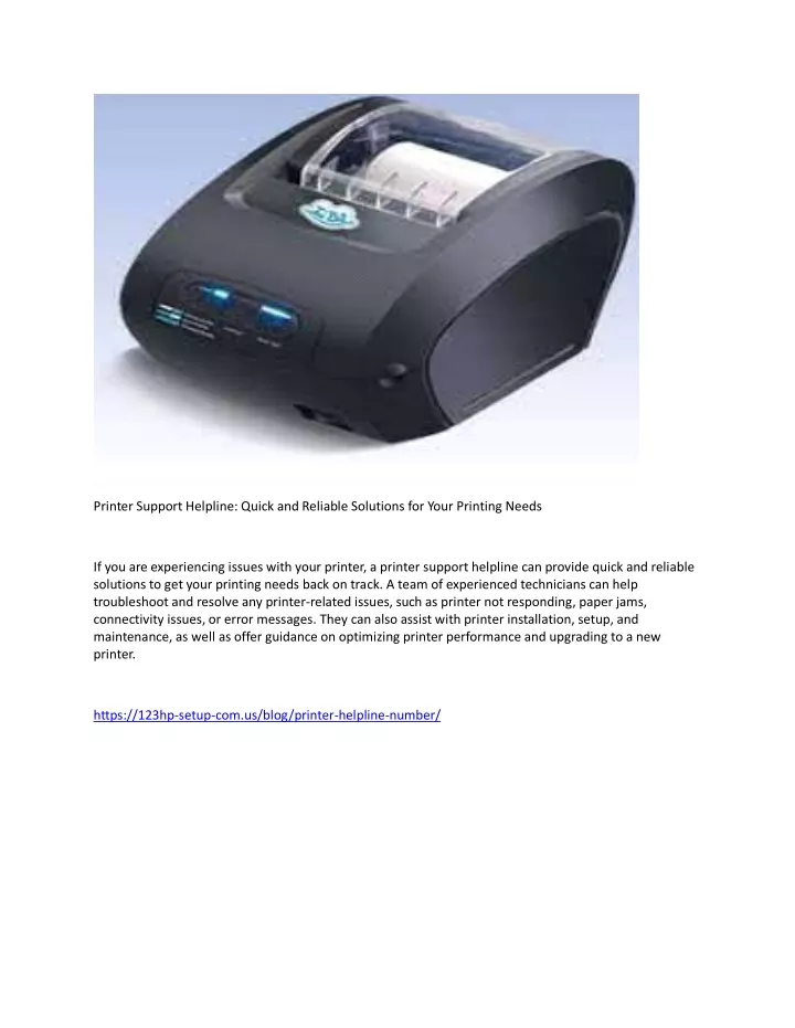 printer support helpline quick and reliable
