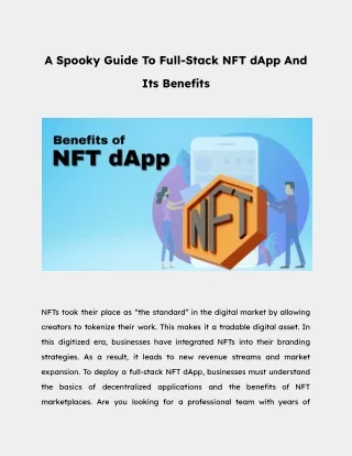 Full-Stack NFT dApp And Its Benefits  - Blockchain Firm