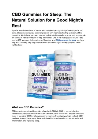 CBD Gummies for Sleep_ The Natural Solution for a Good Night's Rest