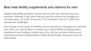 Best male fertility supplements and vitamins for men (1)