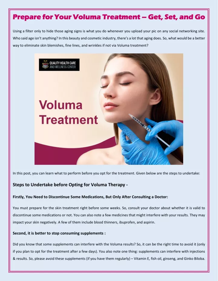 prepare for your voluma treatment prepare