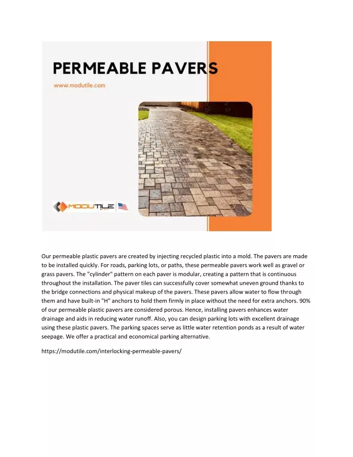 our permeable plastic pavers are created