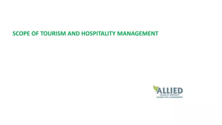 scope of tourism and hospitality management