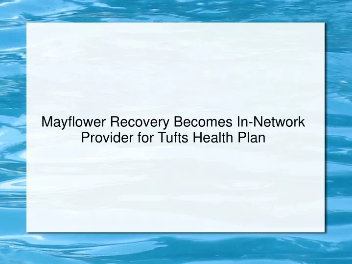 mayflower recovery becomes in network provider