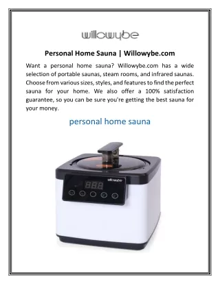 Personal Home Sauna Willowybe.com