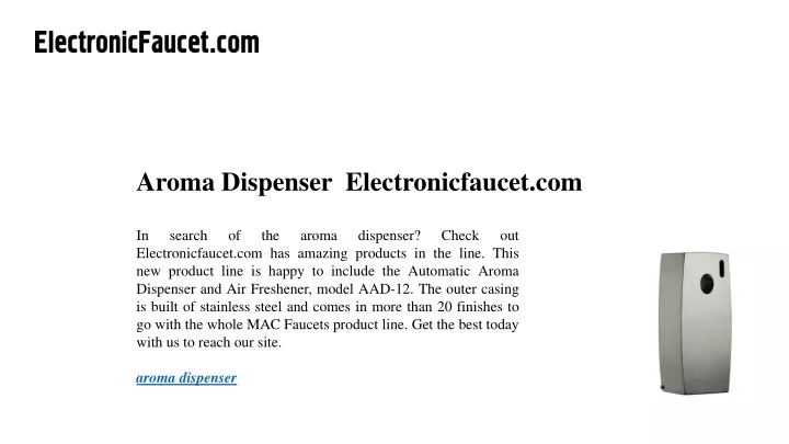 aroma dispenser electronicfaucet com