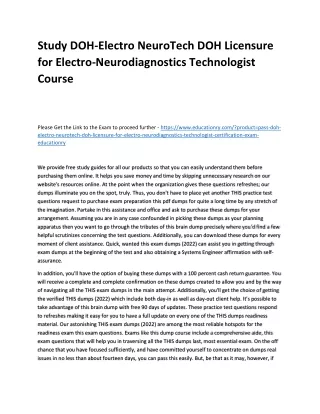 study doh electro neurotech doh licensure